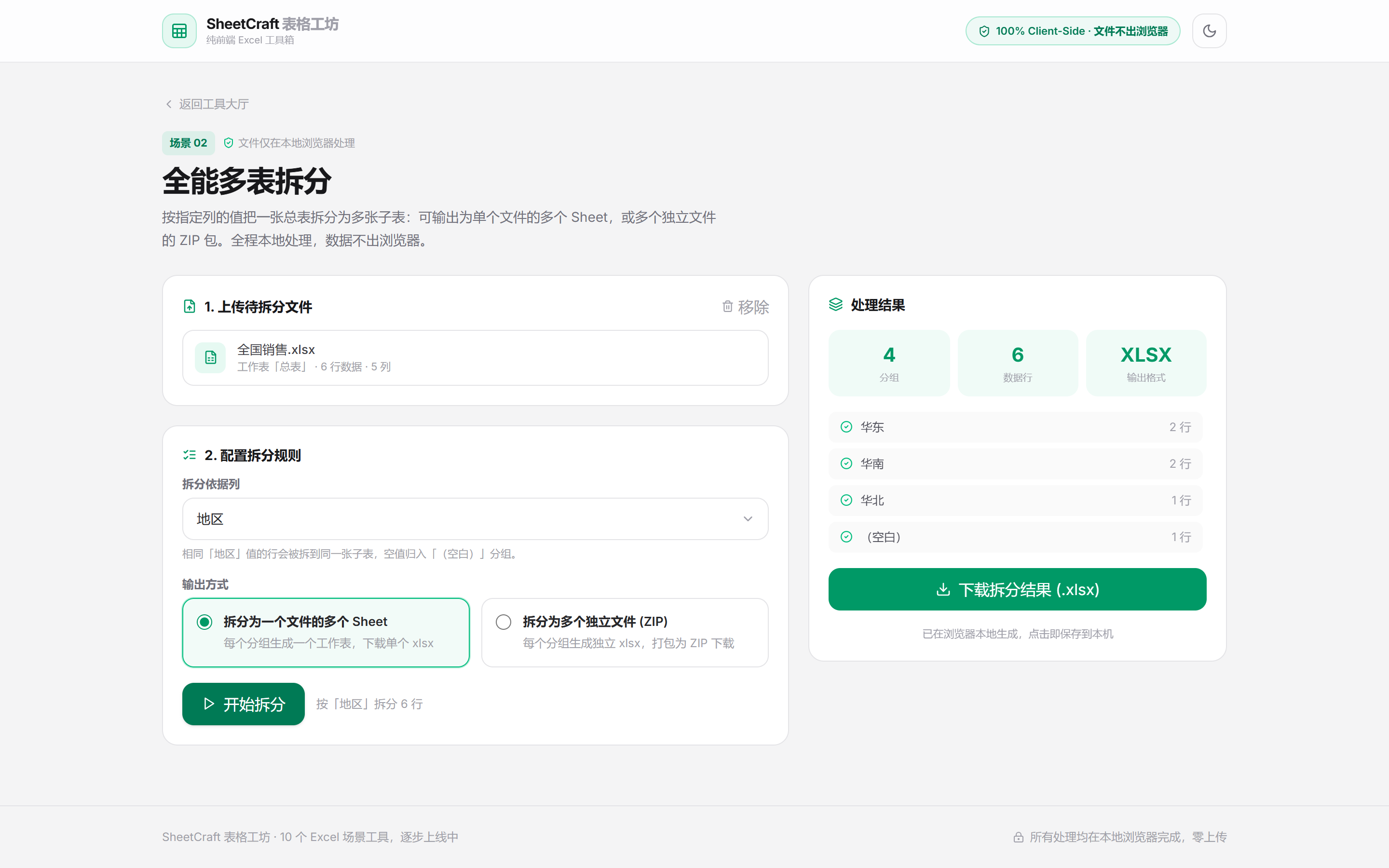 拆分结果